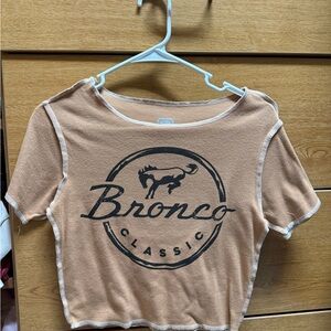 Bronco Classic Tan Crop Top/Baby Tee